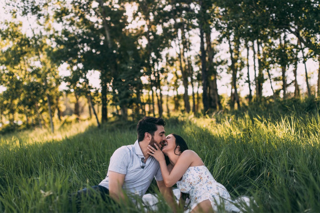 champagne sunset engagement