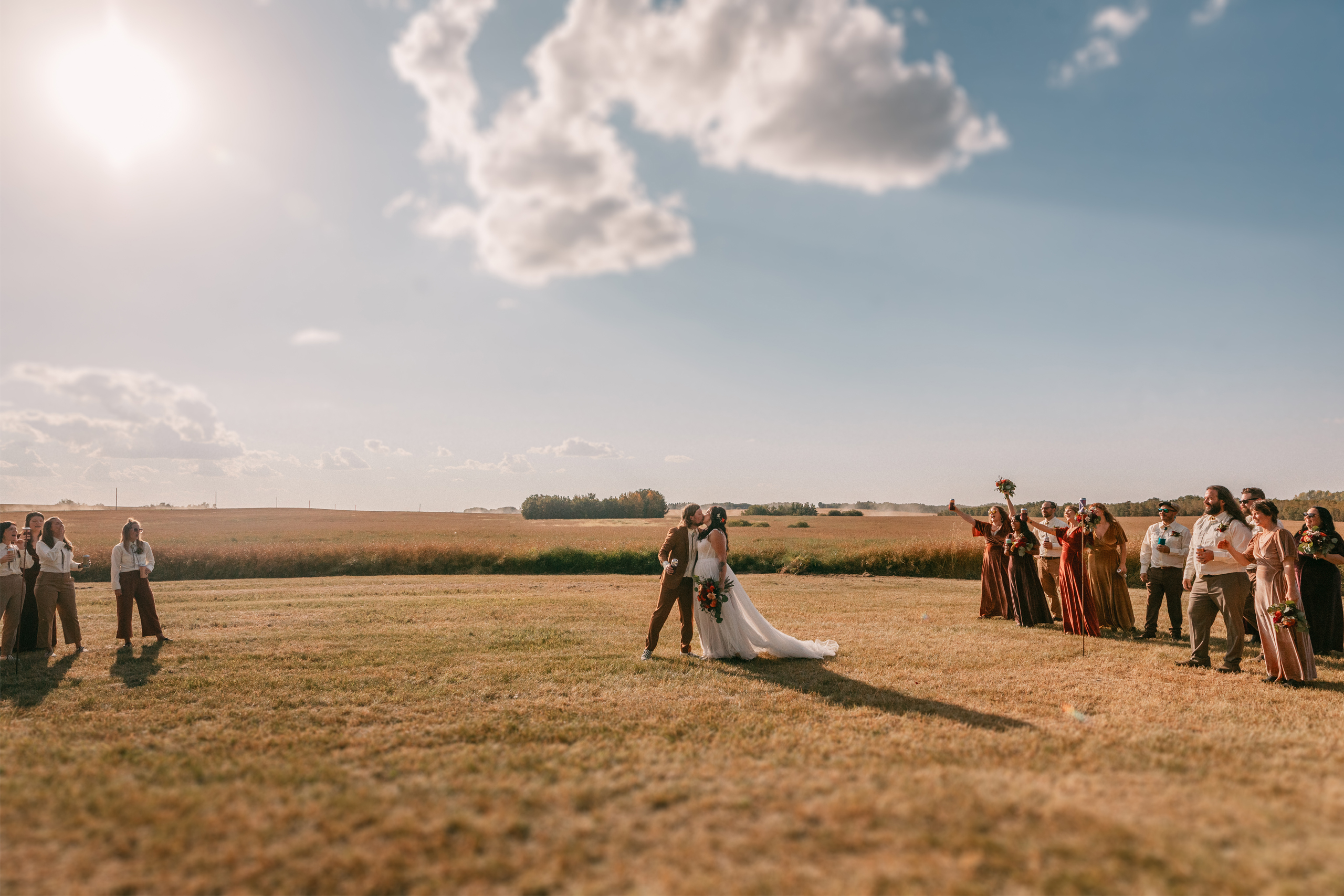 Jenna and Ben - Sequined disco DIY wedding in Camrose with Beersbee and custom Bent Stick Brewery Beers